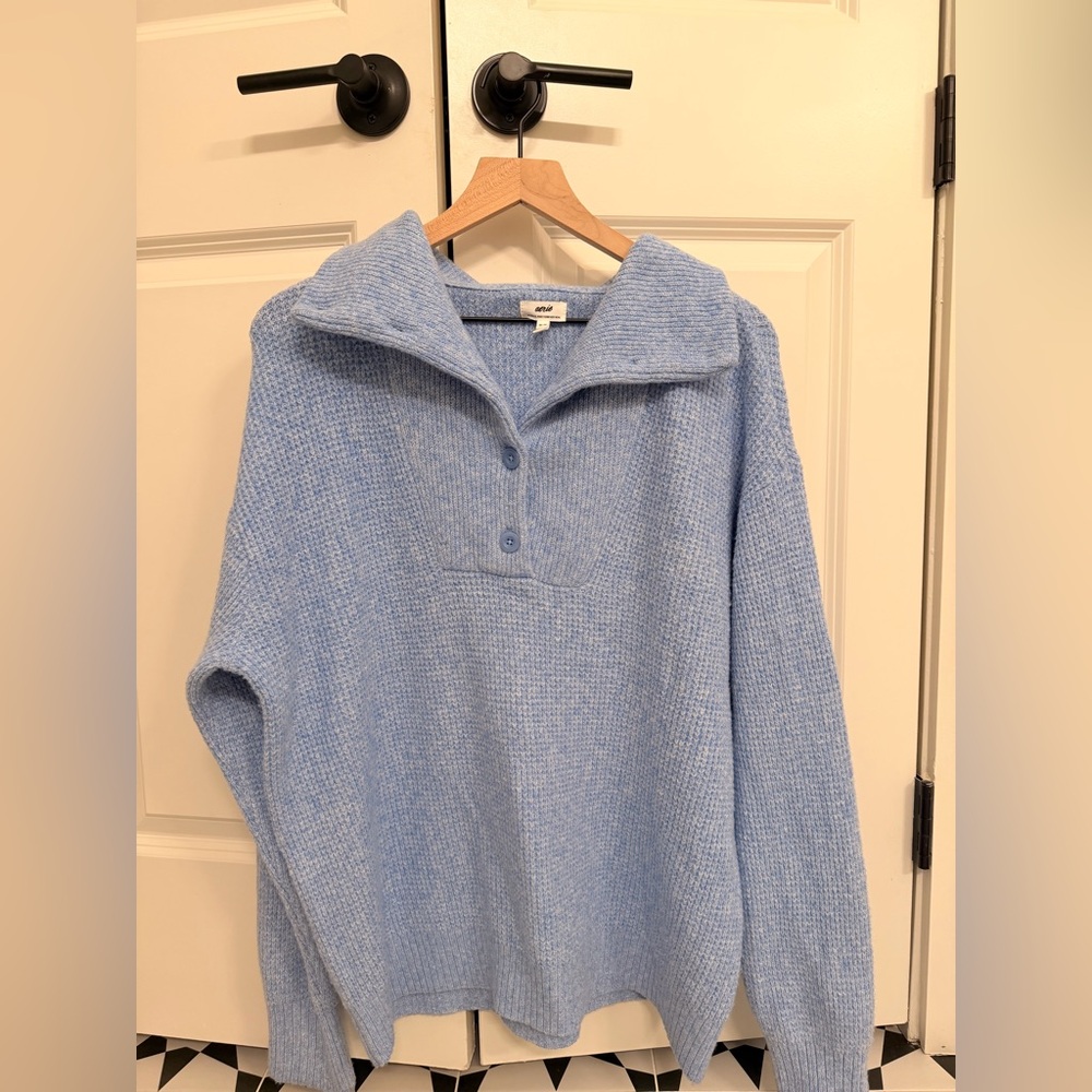 Aerie “CozyUp” Waffle Button Sweater